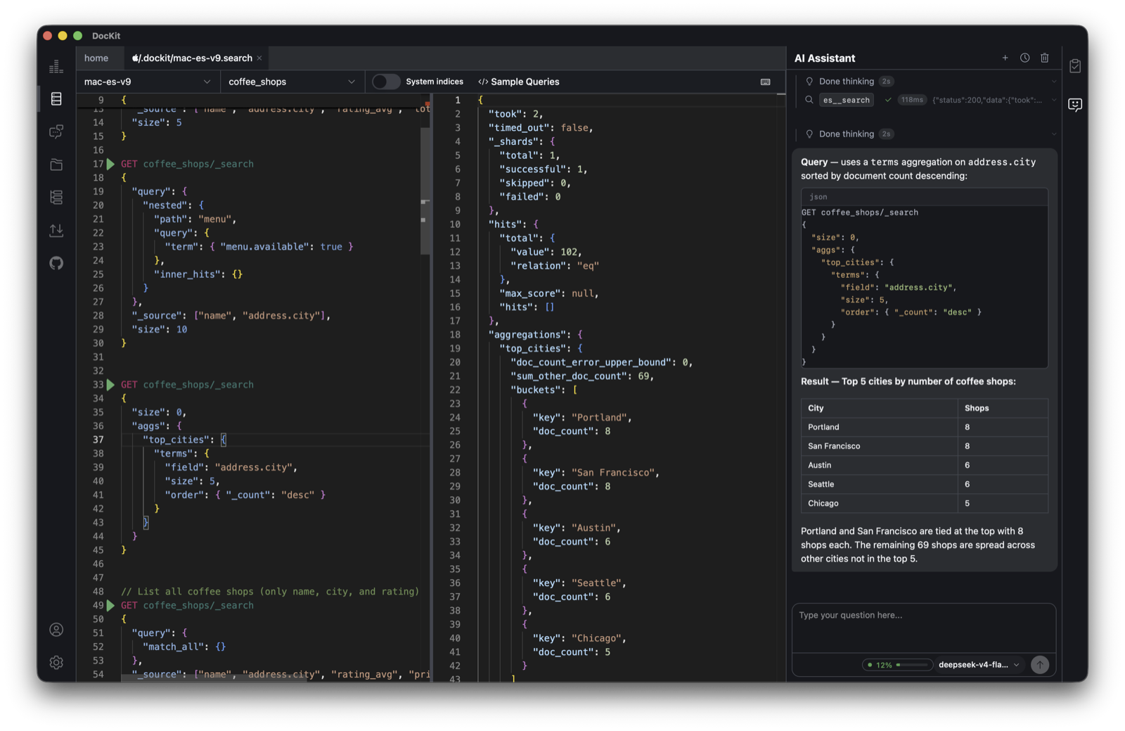 Screenshot of the DocKit interface
