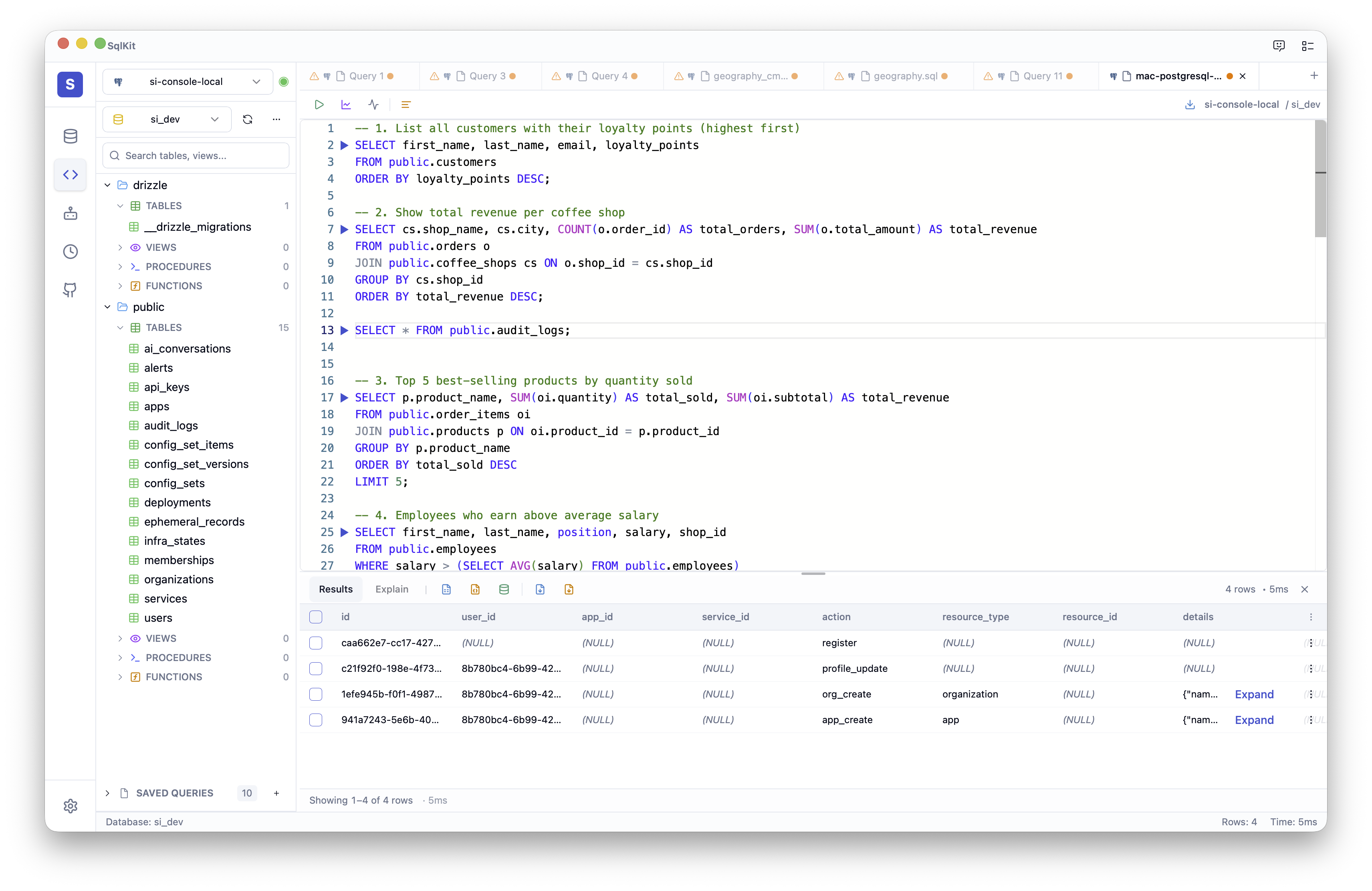SqlKit SQL editor